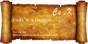 Csák Klaudia névjegykártya