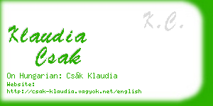 klaudia csak business card